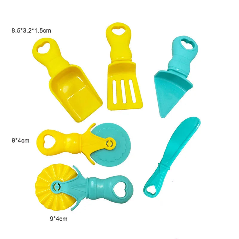 Children's DIY Plasticine Mold Modeling Clay Accessories - Play Dough Tool Kit with Plastic Set, Knife, and Mold, Educational Toys Gift for Kids