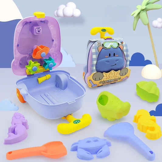 Summer Beach Sand Play Toy Kit with Bucket and Tools for Kids Boys and Girls