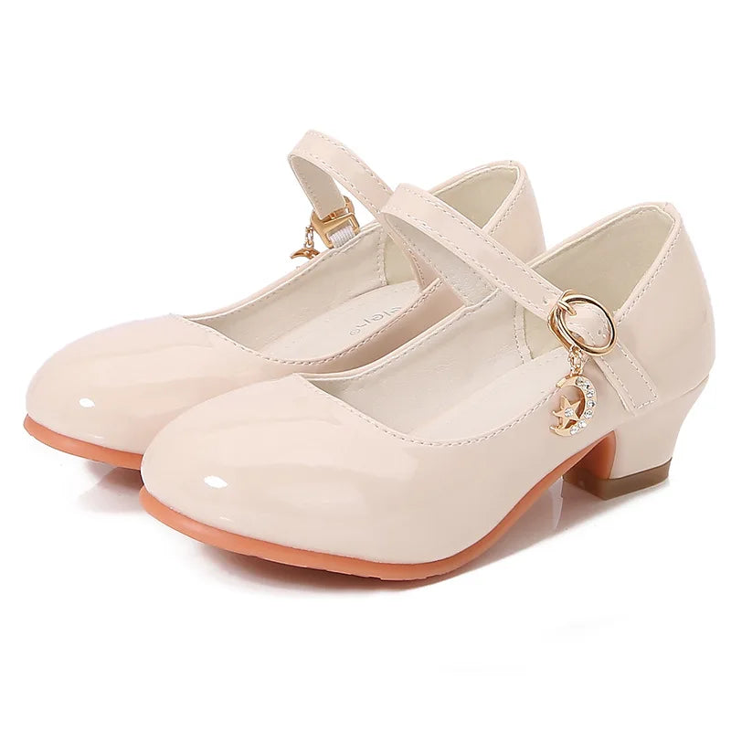 High Heels Girls’ Shoes – Formal Occasion Bridesmaid Ceremony Princess Party Sandals, White & Black School Sandals for Girls