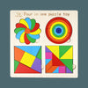 4-in-1 Montessori Wooden Tangram Puzzle — Colorful Geometric Jigsaw Educational Toy for Kids