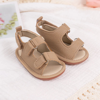 New Baby Sandals – Baby Boy & Girl PU Soft Bottom Sole, Anti-Slip Infant First Walker Crib Shoes, Newborn Moccasins