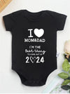 I Love Mom & Dad Baby Romper – Cute Newborn Bodysuit for Boys & Girls, Comfortable Cotton Outfit