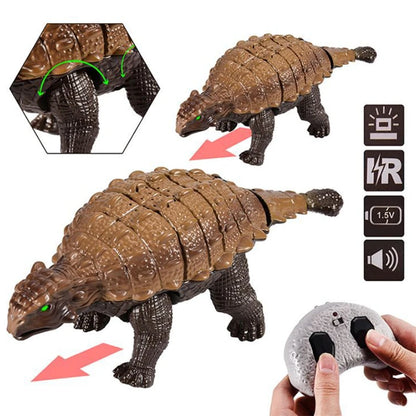RC Ankylosaurus Dinosaur Toy – Remote Control Electric Dinosaur with Light for Kids