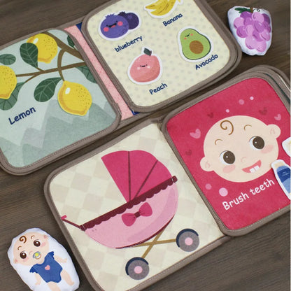 Montessori Busy Book – Animal Cognitive Fabric Puzzle and Sensory Toy for Early Education