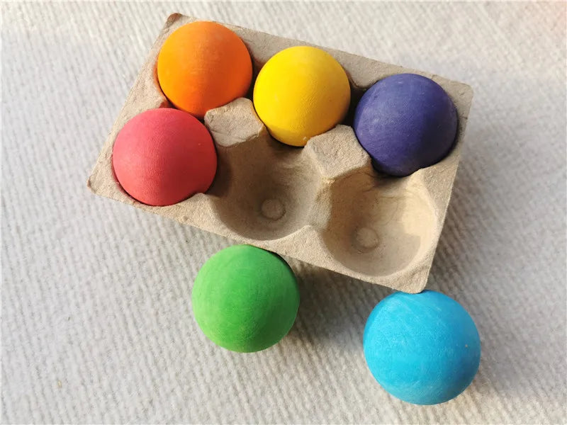 High-Quality Wooden Lime Wood Rainbow Arch Stacking Blocks – Color Sorting Peg Dolls, Balls, and Slats for Kids Play