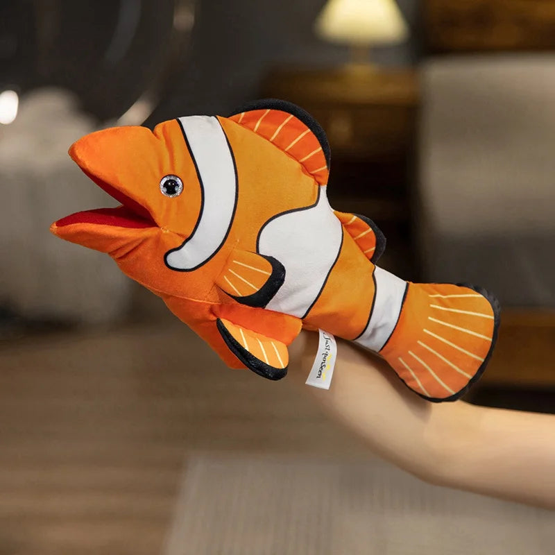 Stuffed Plush Hand and Finger Puppets, Octopus Penguin Clown Fish Educational Toy Gift