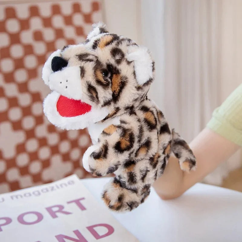 Stuffed Plush Hand and Finger Puppets, Duck Lamb Cow Dog Horse Educational Toy for Kids