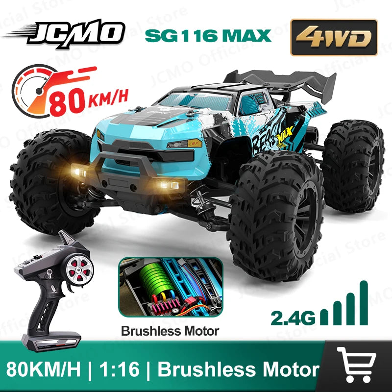 SG116MAX 1:16 High-Speed Brushless RC Car with 4WD Off-Road Drift