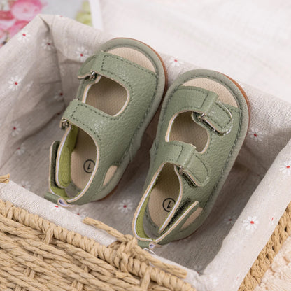 New Baby Sandals – Baby Boy & Girl PU Soft Bottom Sole, Anti-Slip Infant First Walker Crib Shoes, Newborn Moccasins