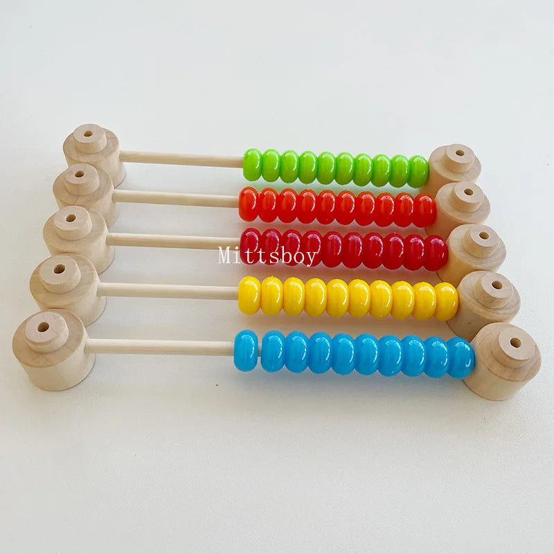 Montessori Busy Board DIY Wood Accessories – Early Learning Ball, Calculation, Bulldozer, Castle, Helicopter Educational Toy for Children Gifts