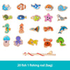 Wooden Magnetic Fishing Toys – Marine Life Cognition Fish Game, Early Educational Toy for Kids, Parent-Child Interactive Montessori