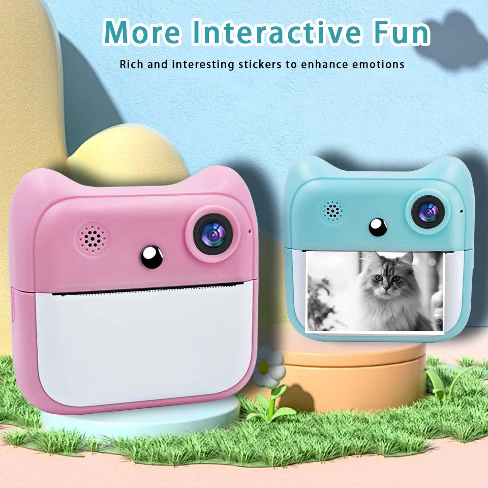 Kids Instant Print Camera Toy with 1 Roll of Print Paper, Christmas and Birthday Gift for Boys and Girls Ages 3-12