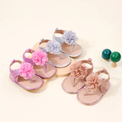 Baby Shoes Summer Sandal Cute Flower Anti-Slip Sole Newborn Toddler Prewalking Practice Shoes High Quality