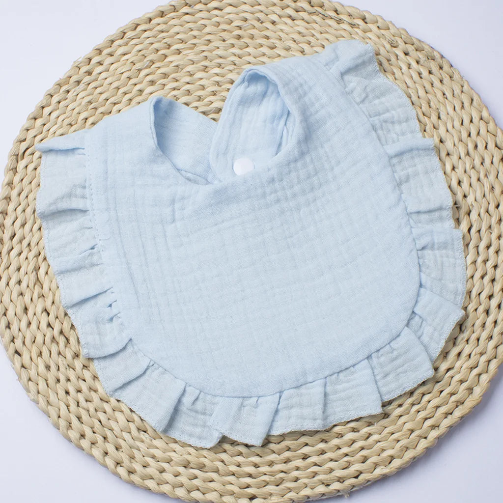 Gauze Baby Bib for Boys & Girls | Pure Cotton Candy Colored Lace Saliva Bib | Soft & Comfortable Solid Color Towel for Babies - Kidzy Market