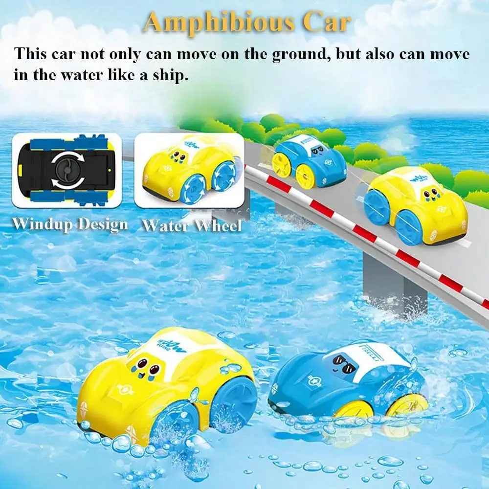 Children’s Clockwork Bath Toy – Floating ABS Cartoon Amphibious Car