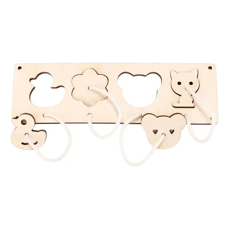 Baby Montessori Wooden Busy Board – Animal, Guinea Pig, Dinosaur, Clock, and Pattern Pairing Educational Toy for Children Gift