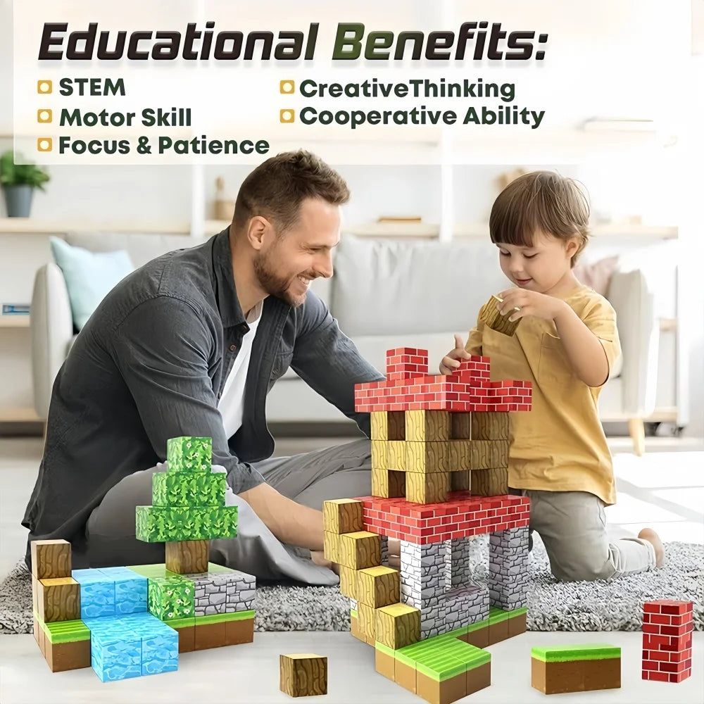 Magnetic Building Block Set – Mine World Architecture