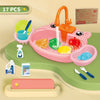 Electric Kids Kitchen Sink Toy – Mini Pretend Dishwasher & Play Food Set for Role Play