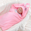 Hooded Baby Bath Towel – 80x80cm Soft Coral Fleece Swaddle Blanket for Newborns