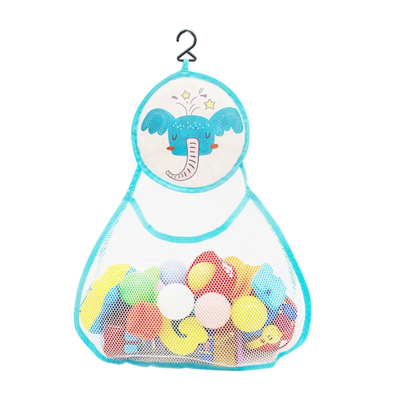 White Baby Bath Toy Storage Mesh Bag with Strong Suction Cups