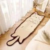 Long Plush Cartoon Cat Rug - Soft Non-Slip Machine Washable Floor Mat for Bedroom & Living Room