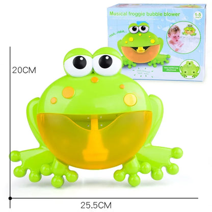 Frog & Crab Bath Bubble Machine with Music — Automatic Bubble Blower for Toddlers & Kids