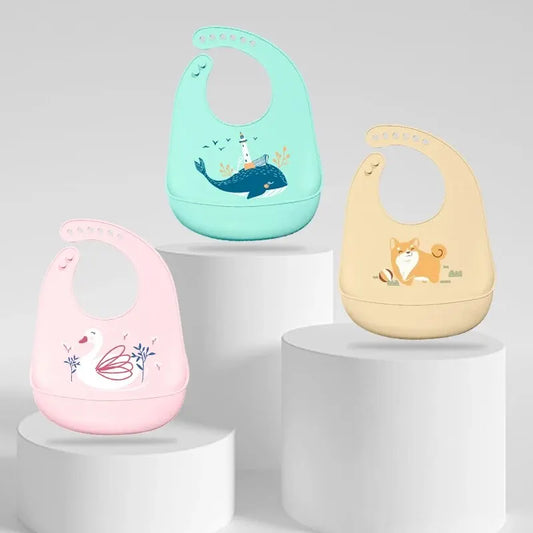 Adjustable Baby Bibs with Animal Pictures | Waterproof Cartoon Saliva Dripping Bibs | Newborn Feeding Aprons | Different Styles - Kidzy Market