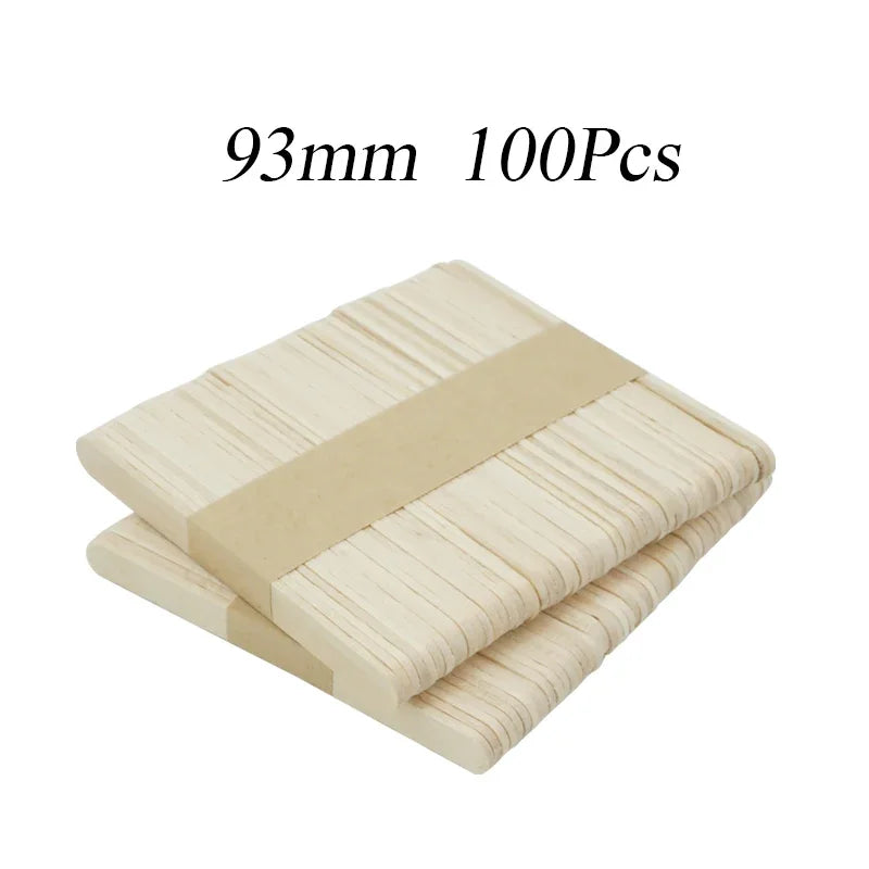 50/100 Pcs Natural Wooden Popsicle Sticks Ice Cream Spoons