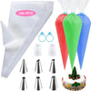 Reusable Silicone Piping Bags and Stainless Steel Nozzle Cake Decorating Set