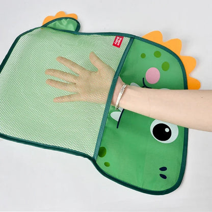 Dinosaur Animal Baby Bath Toy Organizer with Suction Cup Mesh Storage Bag for Kids