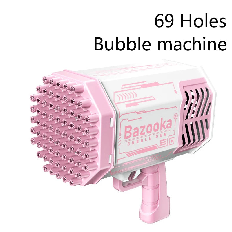 40/69-Hole Bubble Machine for Kids & Adults — Portable Battery-Powered Bubble Gun & Soap Blower, Ages 3+