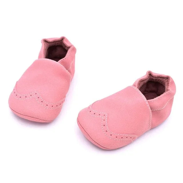 Nubuck Leather Baby Shoes – Infant Toddler Soft Sole Moccasins for Boys & Girls, High-Quality First Walkers (0-18M)