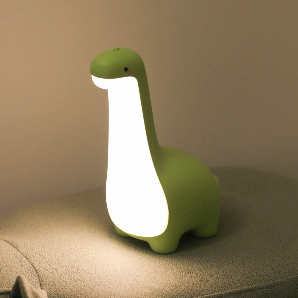 Dinosaur Night Light for Kids — Cute USB Rechargeable Touch-Dimmer Bedside Lamp with 15-Min Timer, 124 x 78 x 175 mm (4.9 x 3.1 x 6.9 in)