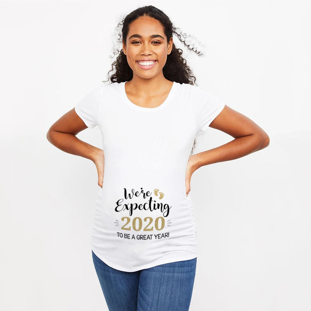 Loading Women Maternity T-Shirt | Short Sleeve Pregnancy Funny Tops | Maternity Clothes | Hot Sale Drop Ship
