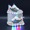 LED Light-Up Kids Sneakers – Breathable Mesh Casual Trainers for Boys & Girls, Hook & Loop Closure (Ages 4–6)