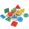 Montessori Wooden Color & Shape Matching Puzzle – Beaded Educational Toy for Toddlers & Kids