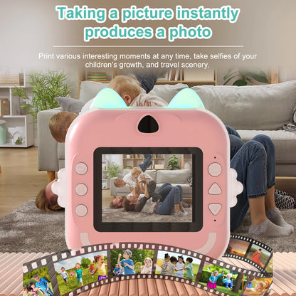 MISIRUN Kids Instant Print Digital Camera with Photo and Video, Thermal Printing, 32GB Card, Educational Toy Gift