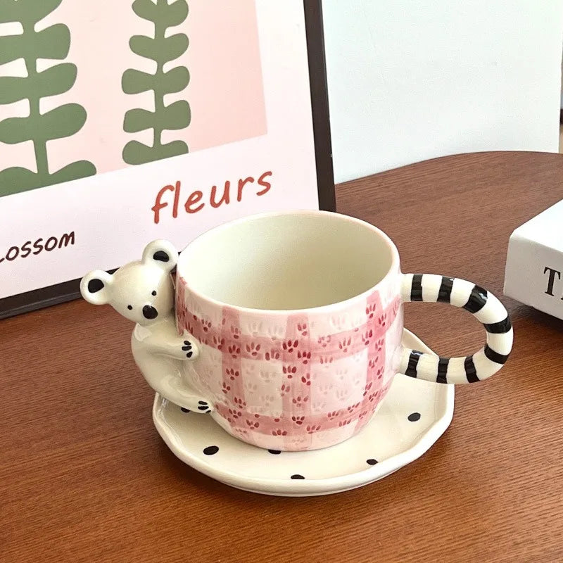 260ml Koala Ceramic Mug (8.8 fl oz) – Hand-Painted 3D Cute Japanese-Style Coffee Cup, 1-Piece