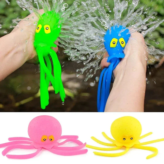 Baby Bath Toy Sponge Octopus – Water Absorbing Squeeze Stress Relief Toy