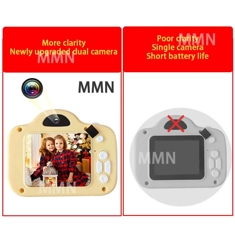 Waterproof Kids Camera with 2-Inch Color Display, 1080P HD Video, Outdoor SLR Style, Includes TF Memory Card