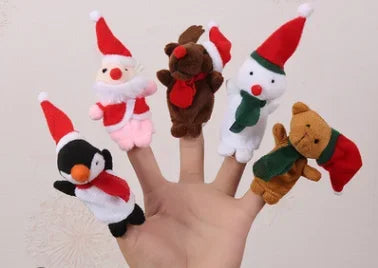 Baby Animal Finger Puppet Set, Duck Plush Hand Puppets Cartoon Family Educational Toy