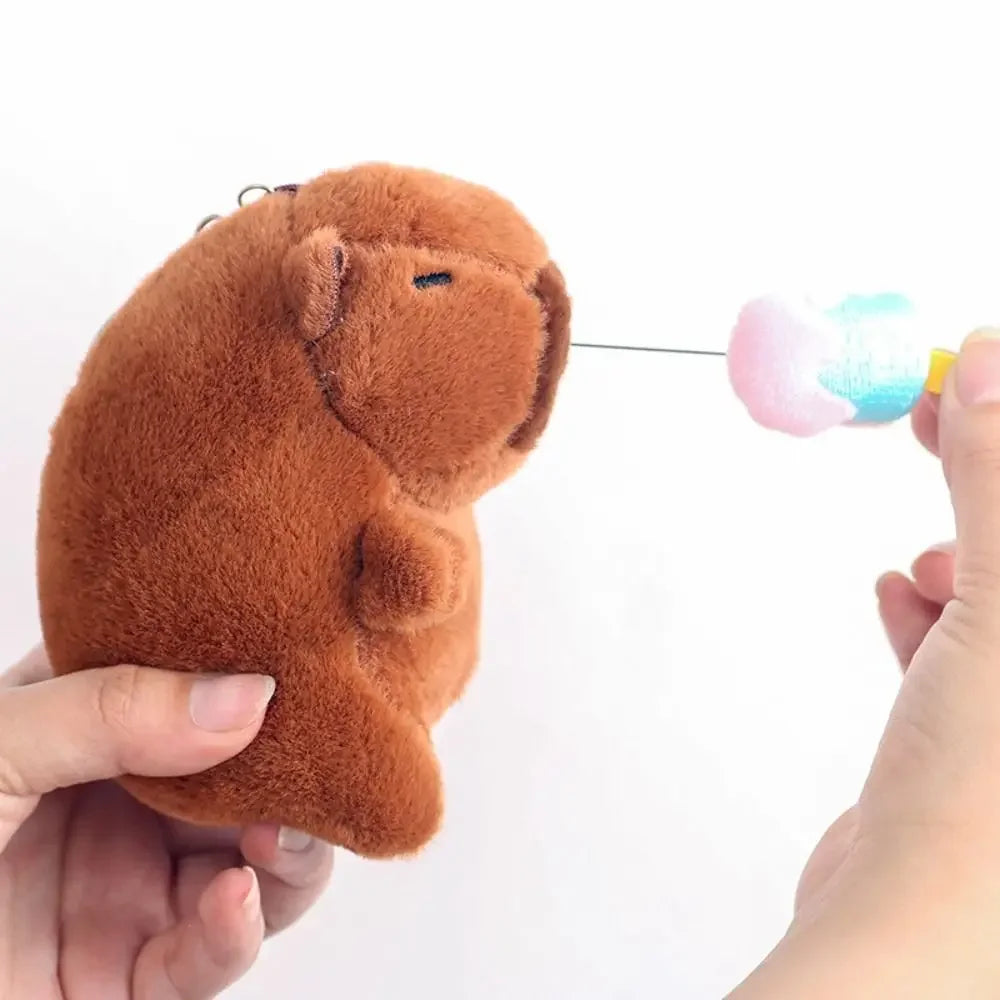 12cm Cute Capybara Plush Keychain, Cartoon Simulation Pendant for School Bags