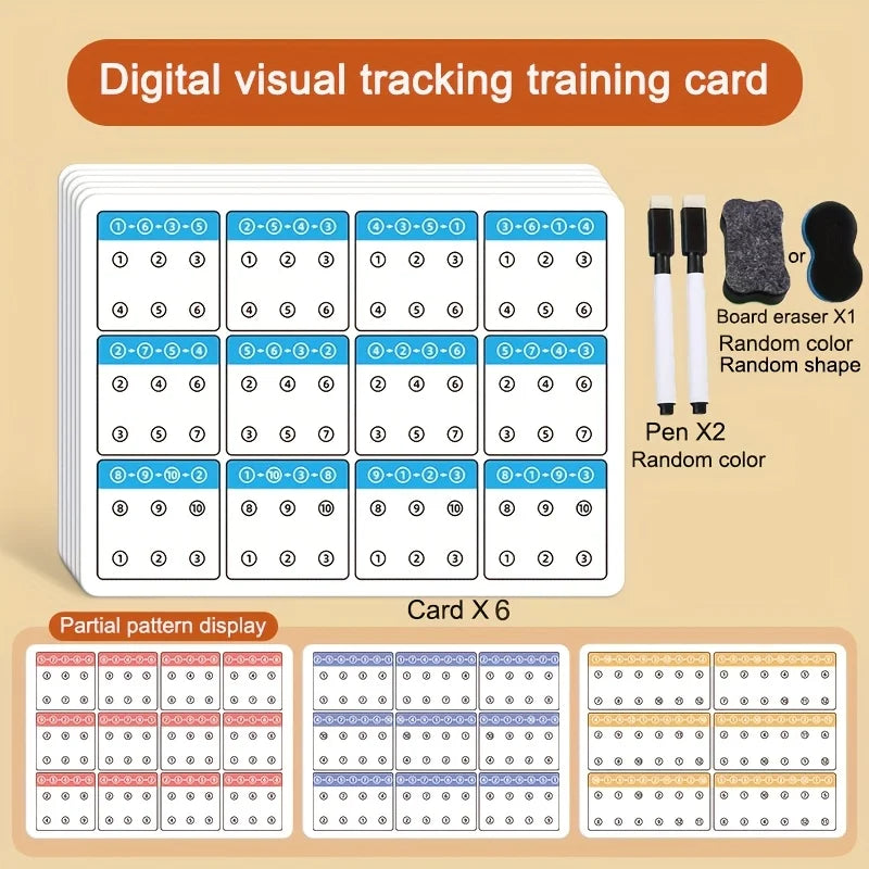 Visual Tracking and Attention Training Cards for Kids, Color and Number Recognition, Memory Improvement Gift
