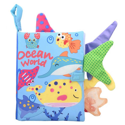 Quiet Book for Toddler - Animal Cognitive Fabric Activity Busy Book, Montessori Baby Toy, Cloth Crinkle Books for Babies 6-12 Months