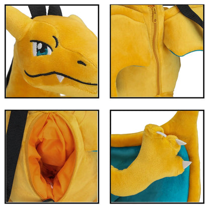 High-Quality Charizard Plush Backpack – Lovely Anime Cartoon Schoolbag and Gengar Cosplay Bag for Boys