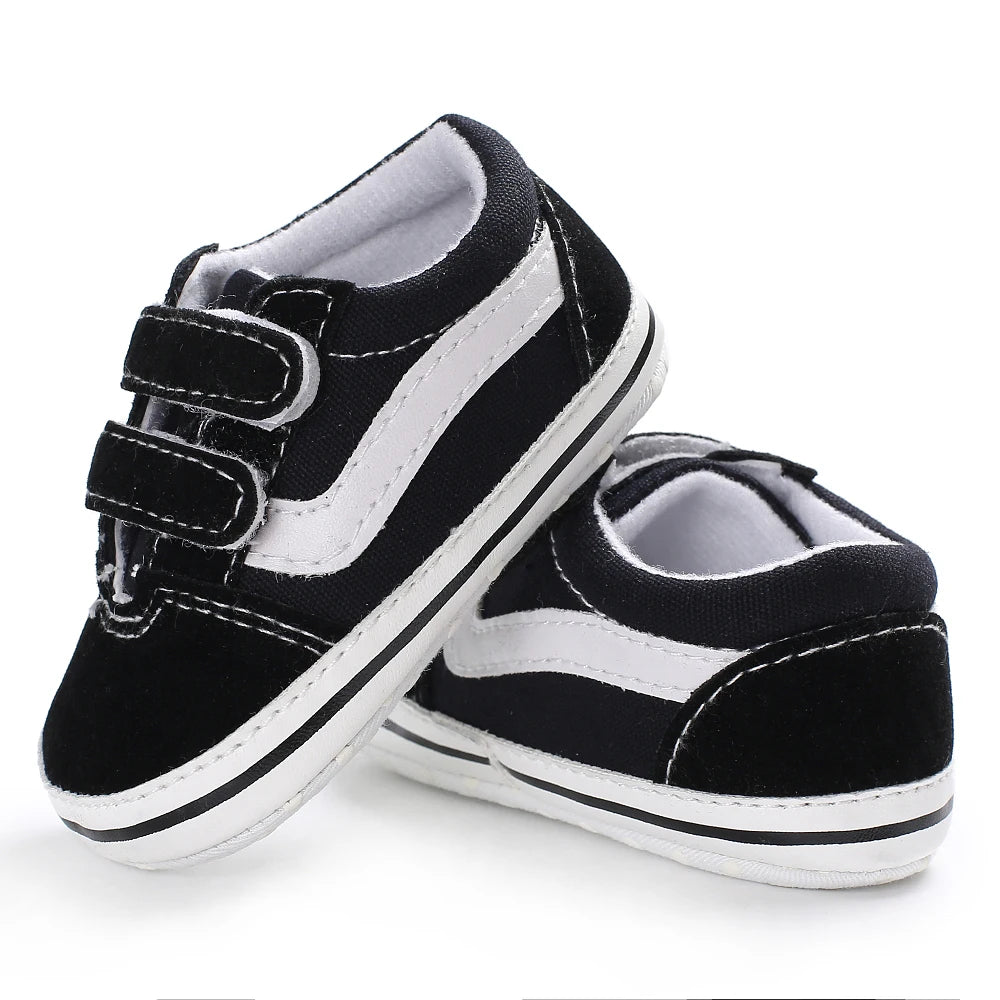 Newborn Baby Canvas Shoes – Anti-Slip Soft Sneakers for Baby Boys & Girls, Multi-Color Toddler First Walkers Crib Shoes