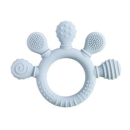 Baby Silicone Teether - Teething Toy for Infants 0-12 Months | Cartoon Rattle & Gum Relief Baby Accessories