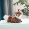 Mini Squatting Plush Fox (13 x 9 cm / 5.12 x 3.54 in) - Realistic Stuffed Animal Toy & Home Decor