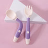 Baby Spoon & Fork Set - Soft Bendable Silicone Scoop Fork Kit, Toddler Training Feeding Cutlery, Children Tableware Utensils