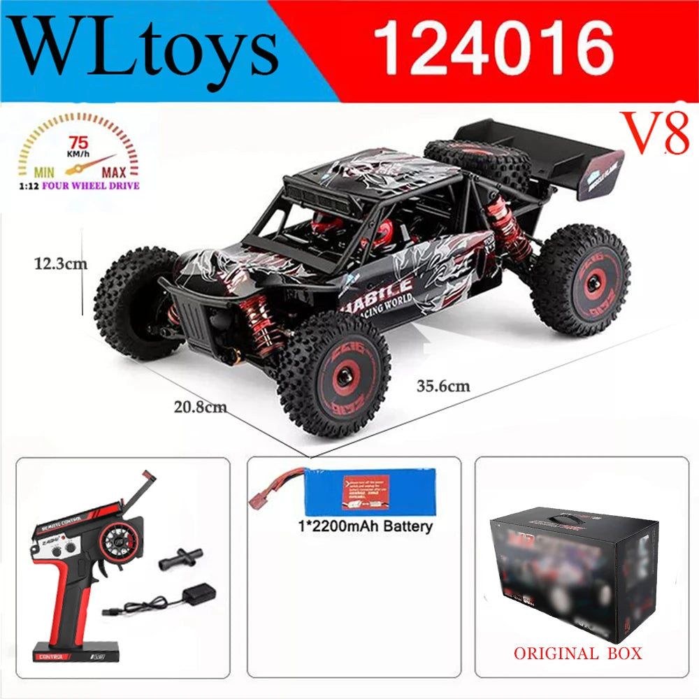 Wltoys 124017-V8 1/12 Racing RC Car with 4WD Brushless Motor and 75km/h Speed